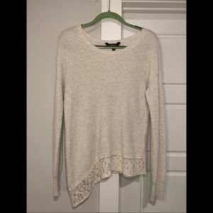 Womens Sweater with Lace Trim